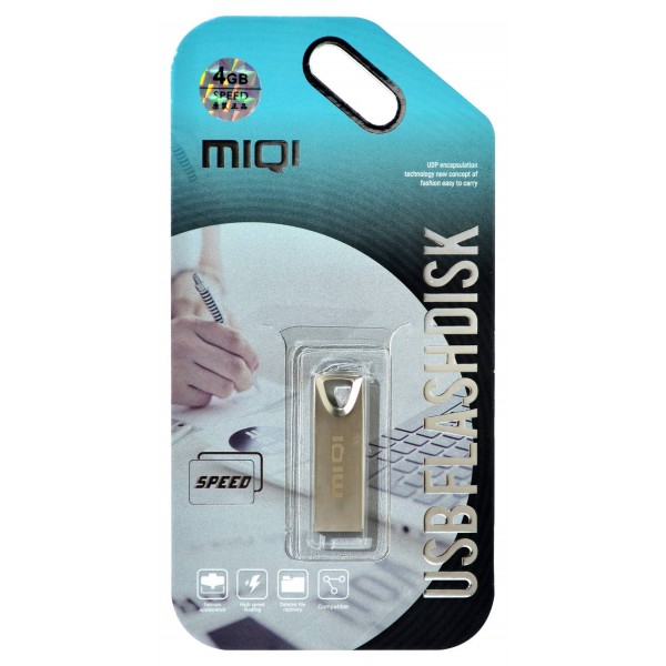 MIQI Flash Drive X5 4GB USB 2.0 Ασημί Metal 